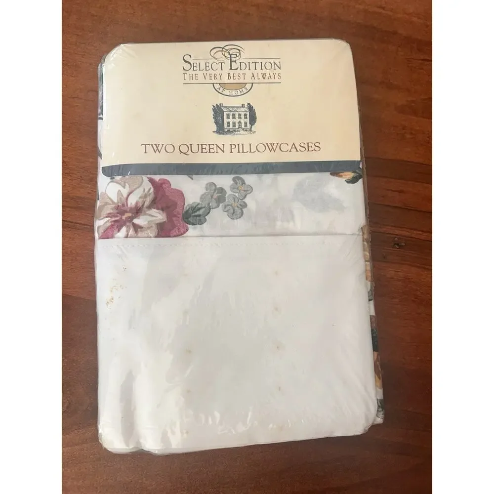Select Edition Queen, Pillowcases Pair 2 Floral 60% Polyester 40% Cotton NEW